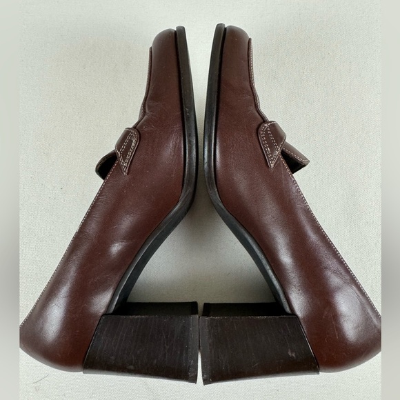 Coach Vintage 2.5” Chunky Heel Brown Leather Loafers Women’s 8.5 FAWN-J180 - Picture 8 of 12